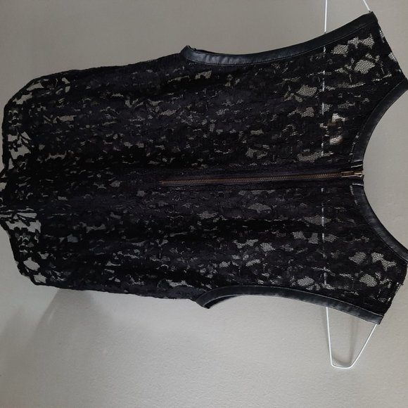 Cotton Candy Sheer Black Lace tank top Dressy Med - Picture 2 of 6